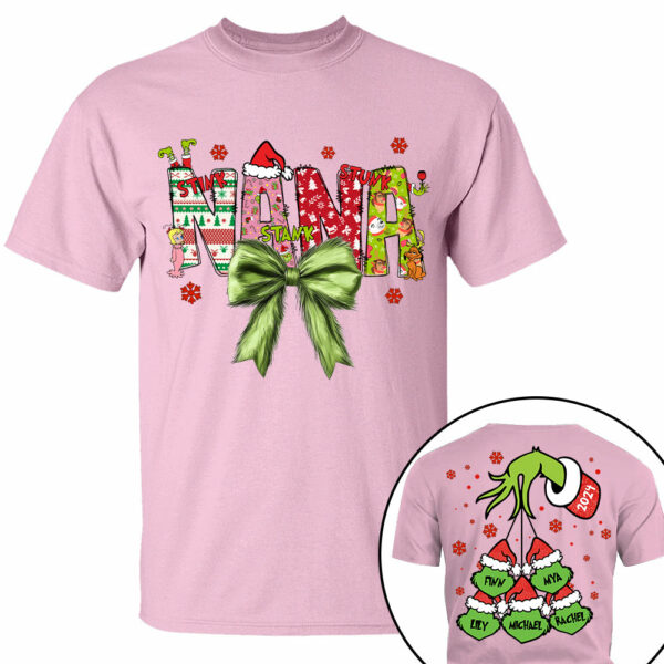 Personalized Nana Coquette Shirt - Custom Nickname For Grandma Mimi Nana And Kid Names NA04 - Image 5