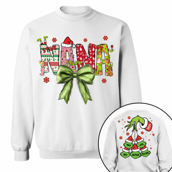 Personalized Nana Coquette Shirt - Custom Nickname For Grandma Mimi Nana And Kid Names NA04 - Image 6