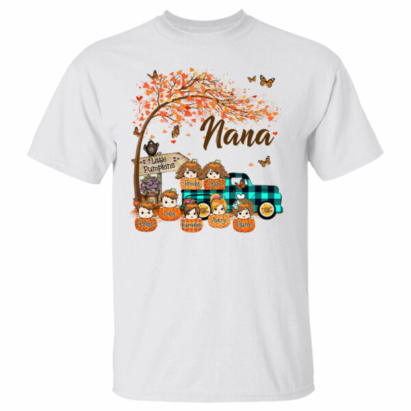 Personalized Nana's Little Pumpkins Autumn Truck Shirts With Grandkids Names For Grandmas - Image 2