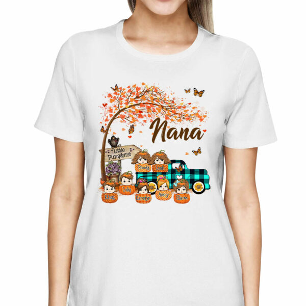 Personalized Nana's Little Pumpkins Autumn Truck Shirts With Grandkids Names For Grandmas - Image 3
