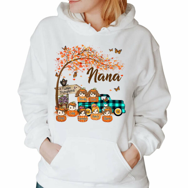 Personalized Nana's Little Pumpkins Autumn Truck Shirts With Grandkids Names For Grandmas - Image 5