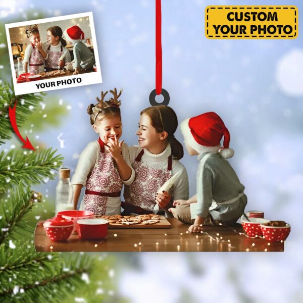 Personalized Ornament For Baking Lover - Family Baking Togetger - Custom Photo Ornament - Image 4