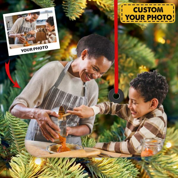Personalized Ornament For Baking Lover - Family Baking Togetger - Custom Photo Ornament - Image 5