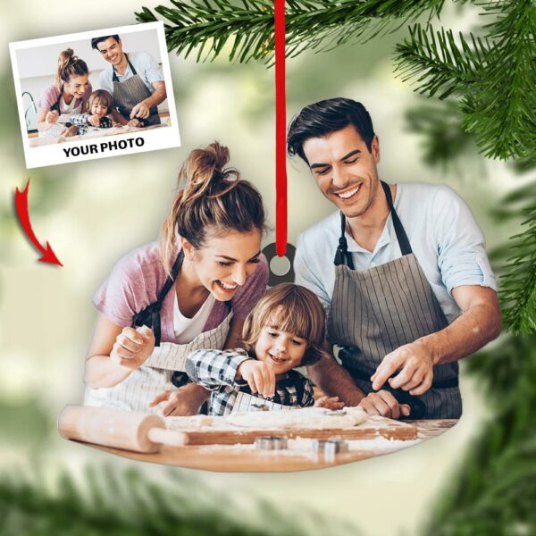 Personalized Ornament For Baking Lover - Family Baking Togetger - Custom Photo Ornament - Image 2