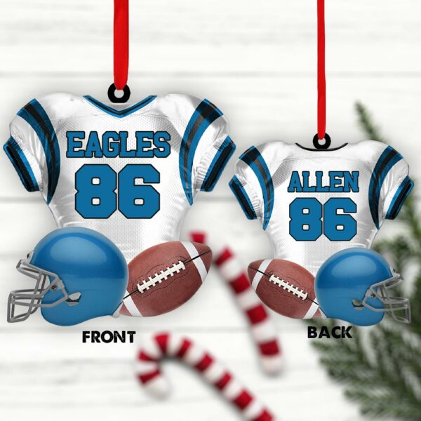 Personalized Ornament For Football Player - Gift For Football Lovers - Football Player 2 Sides Ornament - Image 3