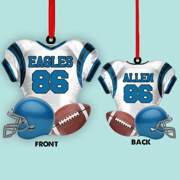 Personalized Ornament For Football Player - Gift For Football Lovers - Football Player 2 Sides Ornament - Image 2