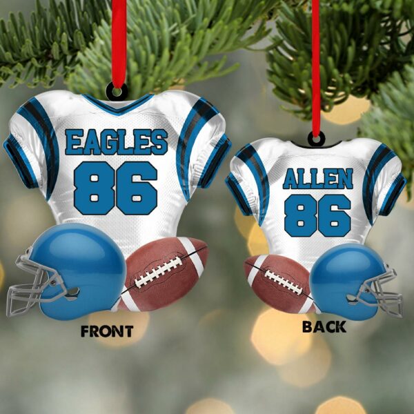 Personalized Ornament For Football Player - Gift For Football Lovers - Football Player 2 Sides Ornament - Image 4