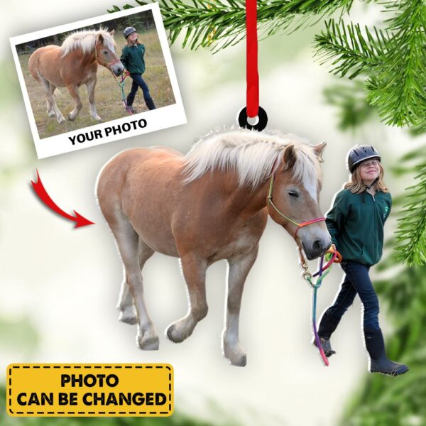 Personalized Ornament For Horse Lover Gift For People Who Love Riding Horse - Custom Photo - Image 3