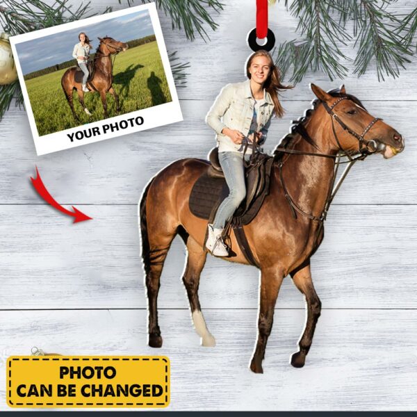 Personalized Ornament For Horse Lover Gift For People Who Love Riding Horse - Custom Photo - Image 5
