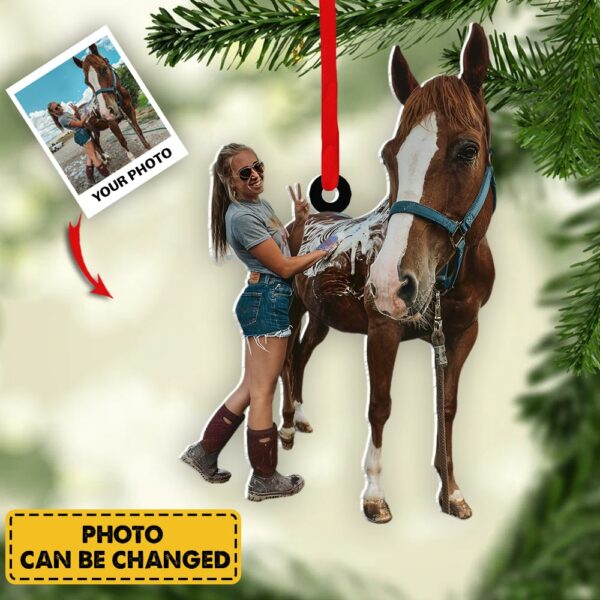 Personalized Ornament For Horse Lover Gift For People Who Love Riding Horse - Custom Photo - Image 7
