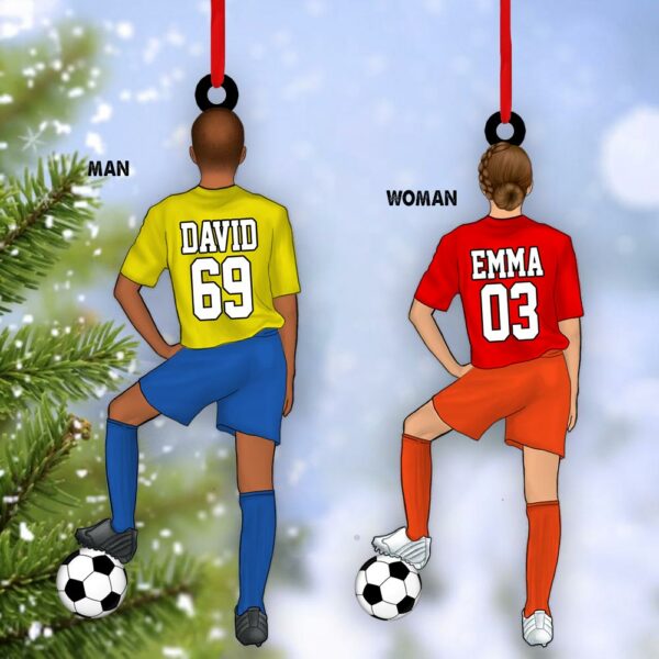 Personalized Ornament Gift For Soccer Player - Custom Gifts For Soccer Lovers - Woman And Man Soccer Player Christmas Ornament - Image 6