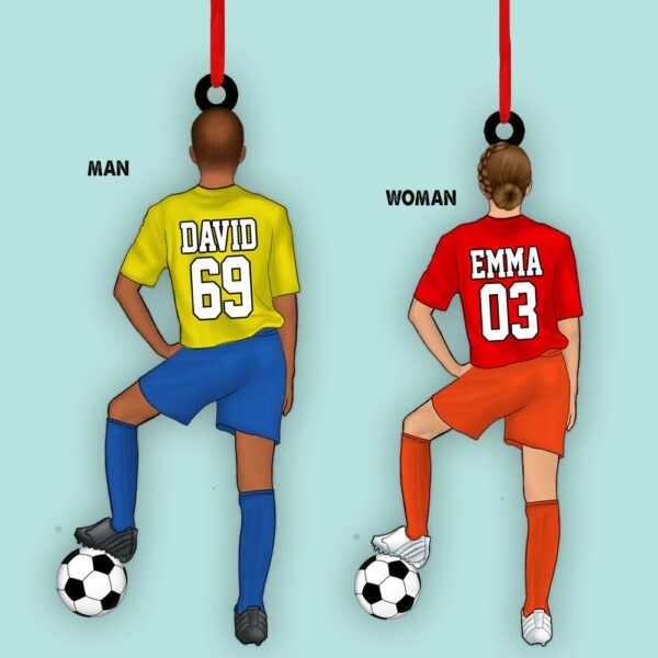 Personalized Ornament Gift For Soccer Player - Custom Gifts For Soccer Lovers - Woman And Man Soccer Player Christmas Ornament - Image 5