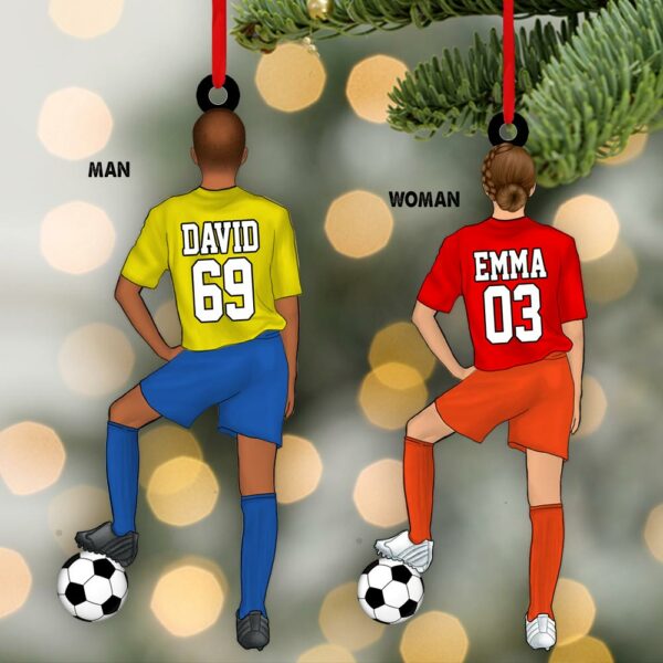 Personalized Ornament Gift For Soccer Player - Custom Gifts For Soccer Lovers - Woman And Man Soccer Player Christmas Ornament - Image 7