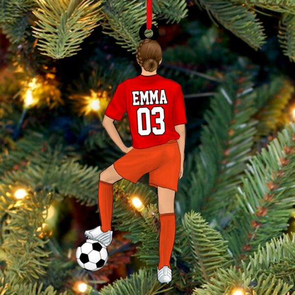 Personalized Ornament Gift For Soccer Player - Custom Gifts For Soccer Lovers - Woman And Man Soccer Player Christmas Ornament - Image 4