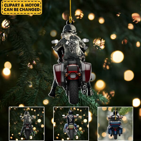 Personalized Ornament Gifts For Biker - Custom Ornaments Gift For Bikers - Woman And Man Biker Ornament - Image 2
