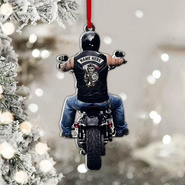 Personalized Ornament Gifts For Biker Custom Ornaments Gift For Bikers - Biker Skull Ornament - Image 3