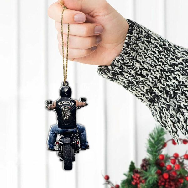 Personalized Ornament Gifts For Biker Custom Ornaments Gift For Bikers - Biker Skull Ornament - Image 5