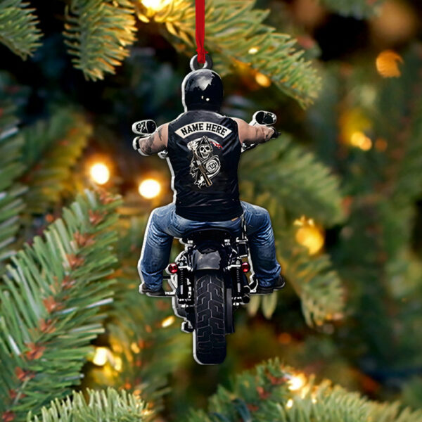 Personalized Ornament Gifts For Biker Custom Ornaments Gift For Bikers - Biker Skull Ornament - Image 2