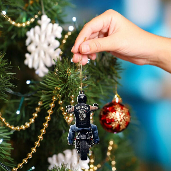 Personalized Ornament Gifts For Biker Custom Ornaments Gift For Bikers - Biker Skull Ornament - Image 6