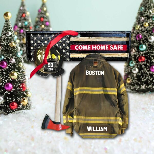 Personalized Ornament Gifts For Firefighter - Armor Custom Cut Shaped Acrylic Ornament - Image 3