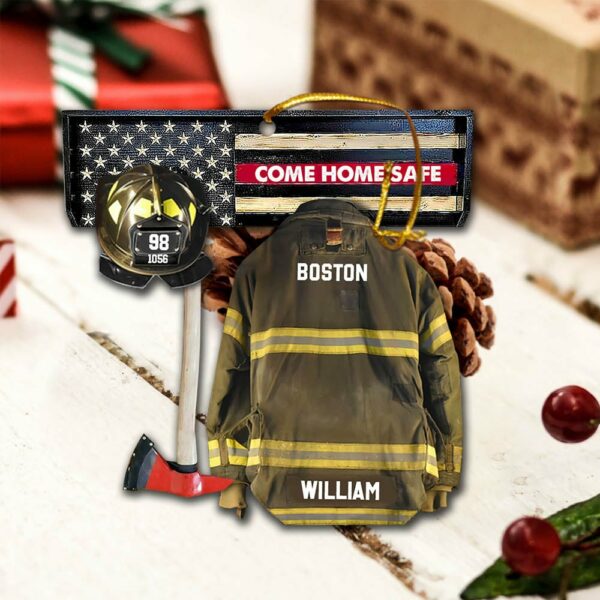 Personalized Ornament Gifts For Firefighter - Armor Custom Cut Shaped Acrylic Ornament - Image 7