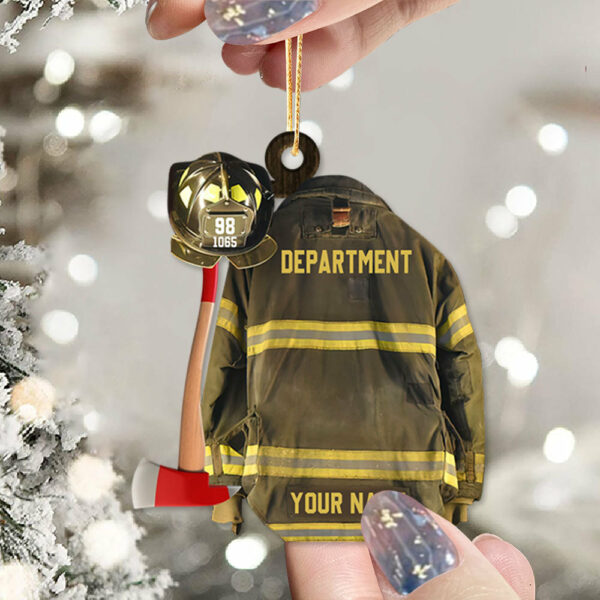Personalized Ornament Gifts For Firefighter - Custom Ornaments Gift For Fireman - Proud Firefighter American Ornament - Image 6