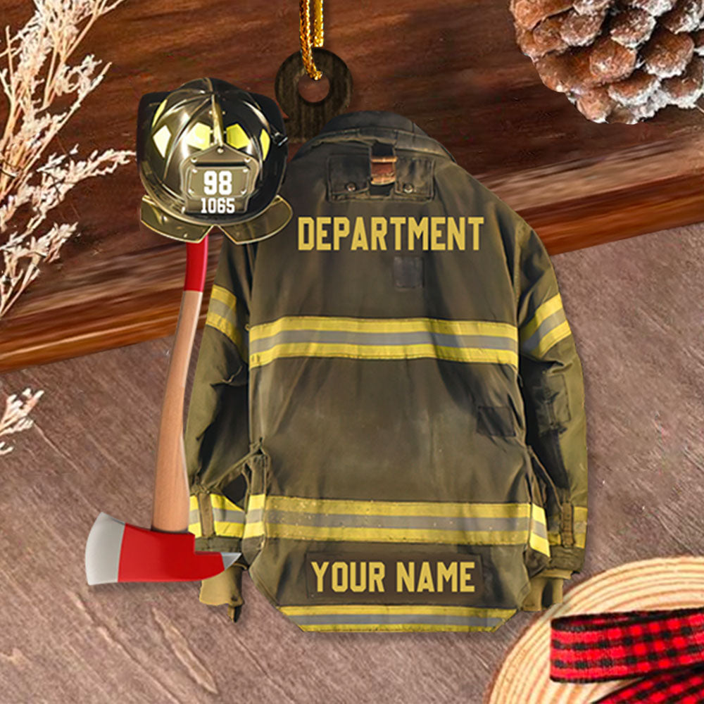 Personalized Ornament Gifts For Firefighter - Custom Ornaments Gift For Fireman - Proud Firefighter American Ornament