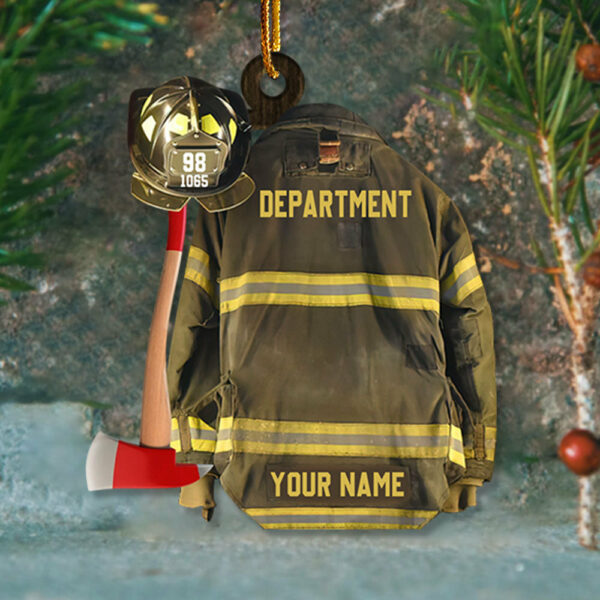 Personalized Ornament Gifts For Firefighter - Custom Ornaments Gift For Fireman - Proud Firefighter American Ornament - Image 4