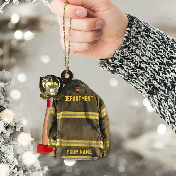 Personalized Ornament Gifts For Firefighter - Custom Ornaments Gift For Fireman - Proud Firefighter American Ornament - Image 5
