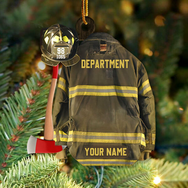 Personalized Ornament Gifts For Firefighter - Custom Ornaments Gift For Fireman - Proud Firefighter American Ornament - Image 3