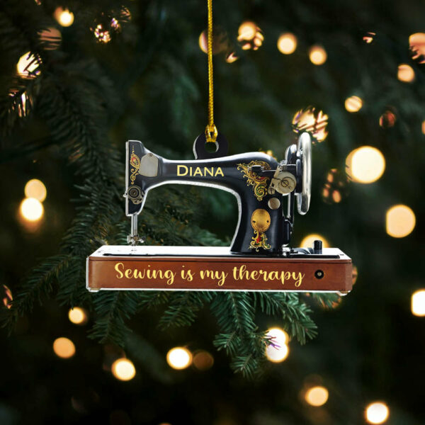 Personalized Ornament Gifts For Sewing Lovers - Sewing Machine Custom Name Ornament - Image 6