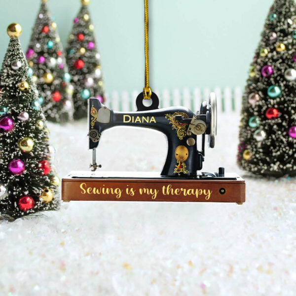 Personalized Ornament Gifts For Sewing Lovers - Sewing Machine Custom Name Ornament - Image 4