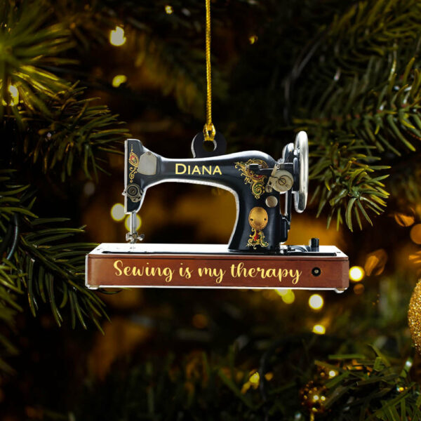 Personalized Ornament Gifts For Sewing Lovers - Sewing Machine Custom Name Ornament - Image 5
