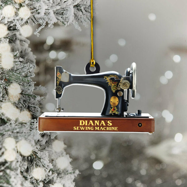 Personalized Ornament Gifts For Sewing Lovers Sewing Machine Custom Name Ornament - Image 3