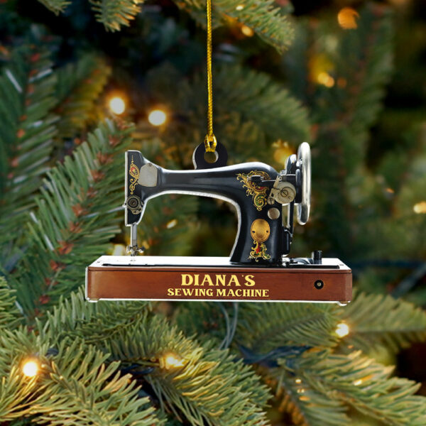 Personalized Ornament Gifts For Sewing Lovers Sewing Machine Custom Name Ornament - Image 6