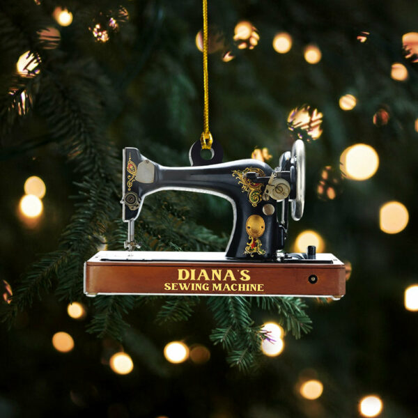 Personalized Ornament Gifts For Sewing Lovers Sewing Machine Custom Name Ornament - Image 5