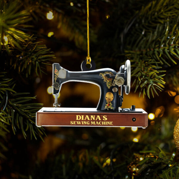 Personalized Ornament Gifts For Sewing Lovers Sewing Machine Custom Name Ornament - Image 4
