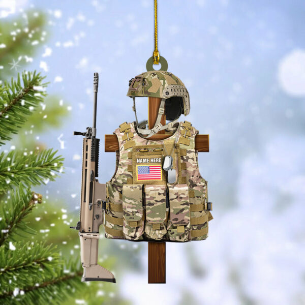 Personalized Ornament Military, Armed Forces Tactical Combat Vest Ornament Gift For Holiday Xmas, Made By Acrylic And The 2 Sides Are The Same K1702 - Image 2