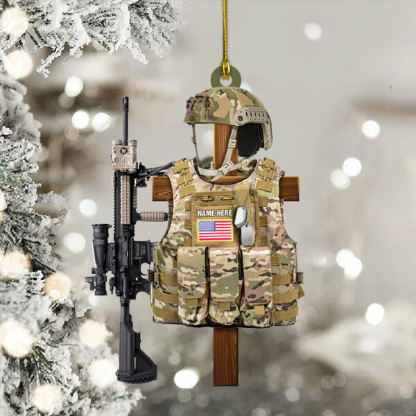 Personalized Ornament Military, Armed Forces Tactical Combat Vest Ornament Gift For Holiday Xmas, Made By Acrylic And The 2 Sides Are The Same K1702 - Image 3