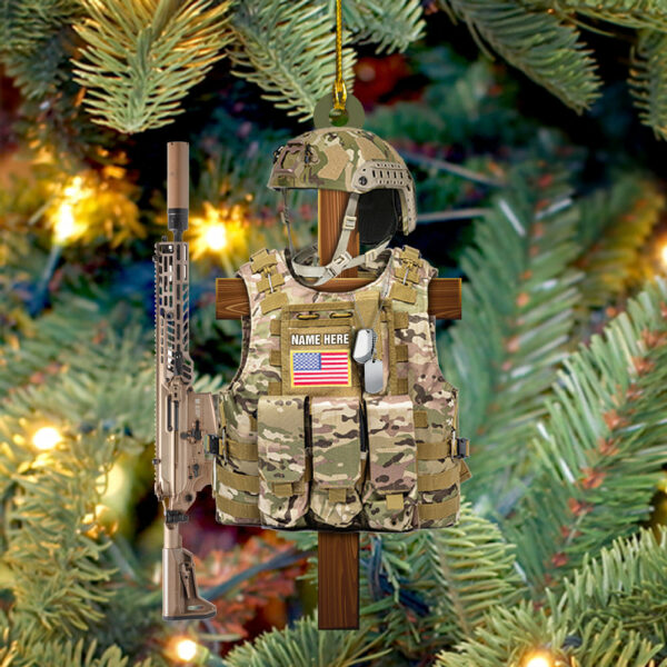 Personalized Ornament Military, Armed Forces Tactical Combat Vest Ornament Gift For Holiday Xmas, Made By Acrylic And The 2 Sides Are The Same K1702 - Image 5