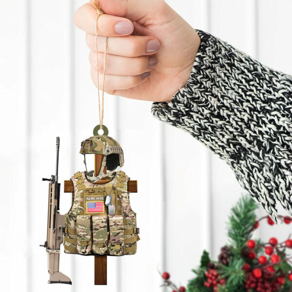 Personalized Ornament Military, Armed Forces Tactical Combat Vest Ornament Gift For Holiday Xmas, Made By Acrylic And The 2 Sides Are The Same K1702 - Image 4