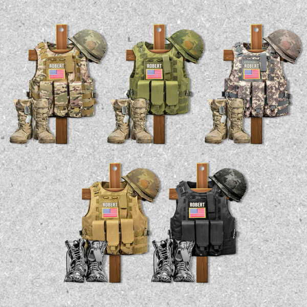 Personalized Ornament Military Tactical Vest Custom Name Gift Veteran Xmas K1702 - Image 6