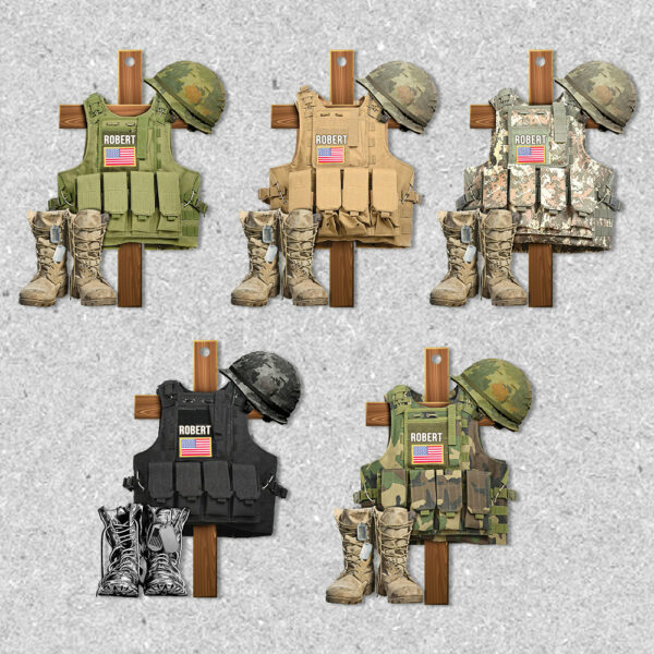 Personalized Ornament Military Tactical Vest Custom Name Gift Veteran Xmas K1702 - Image 7