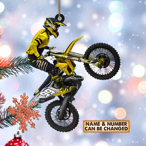 Personalized Ornament Motocross Biker - Custom Acrylic Ornament Printed Two Sides With The Same Design - Image 5