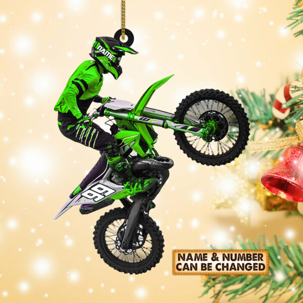 Personalized Ornament Motocross Biker - Custom Acrylic Ornament Printed Two Sides With The Same Design - Image 4