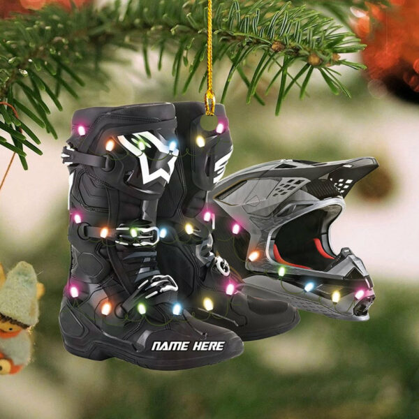Personalized Ornament Motocross Boots Hemlet Custom Shaped Ornament, Made By Acrylic And The 2 Sides Are The Same H2511 - Image 4
