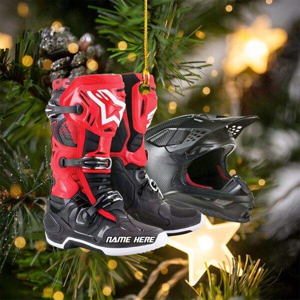 Personalized Ornament Motocross Boots Hemlet Custom Shaped Ornament, Made By Acrylic And The 2 Sides Are The Same H2511 - Image 3
