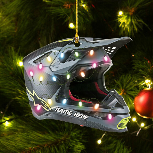 Personalized Ornament Motocross Hemlet Custom Shaped Ornament, Made By Acrylic And The 2 Sides Are The Same H2511 - Image 2
