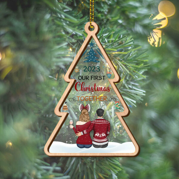 Personalized Our First Christmas Together 2 Layer Wooden And Acrylic Ornament Christmas - Image 5