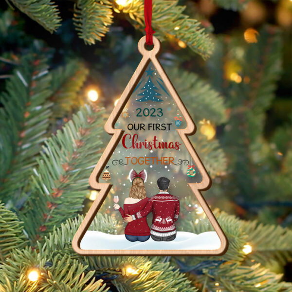 Personalized Our First Christmas Together 2 Layer Wooden And Acrylic Ornament Christmas - Image 3